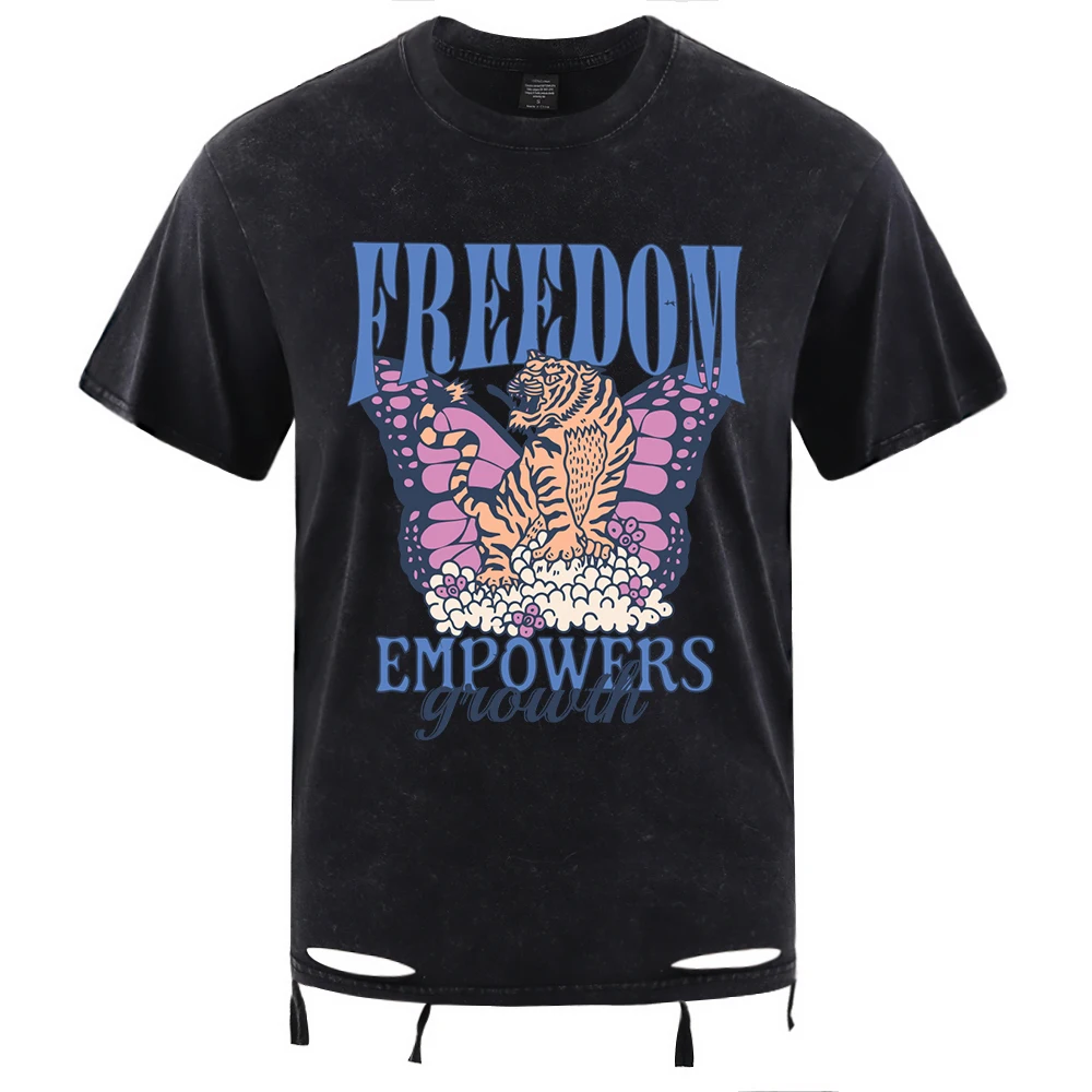 

Мужская футболка с принтом Freedom Empowers, летняя мягкая футболка с круглым вырезом, хлопковый топ в стиле хип-хоп, повседневная унисекс, с коротким рукавом