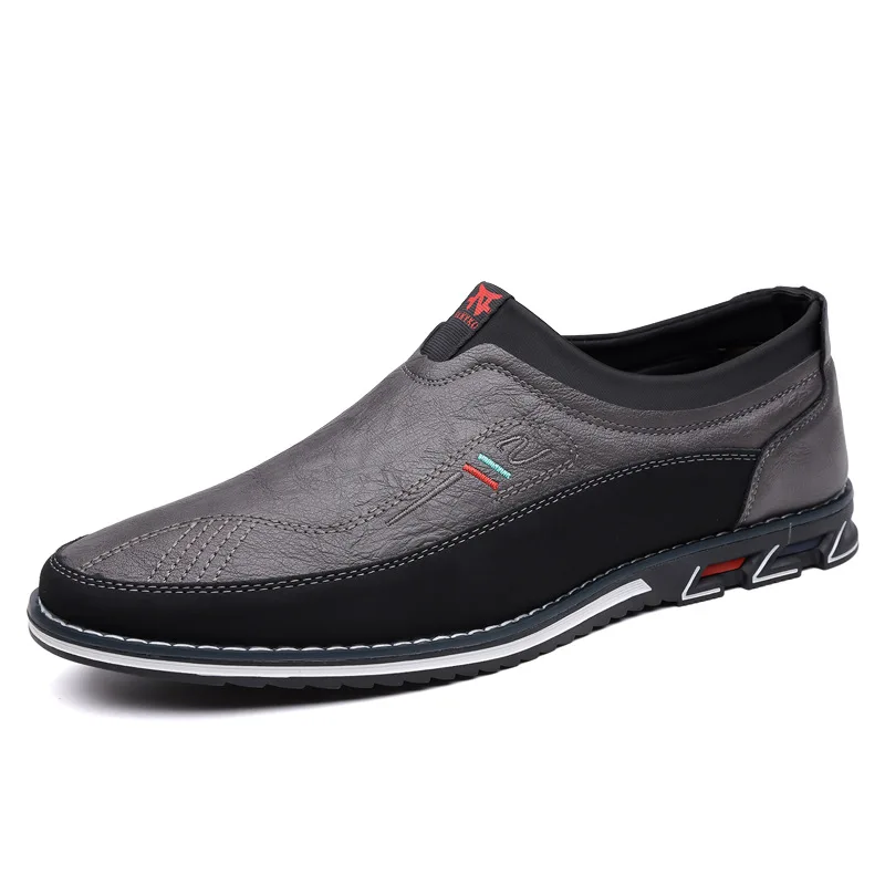 leather men shoes slip on gentleman style Daily business office shoes Elegant adult Flats loafers men big size 48 49 50 51 52 53