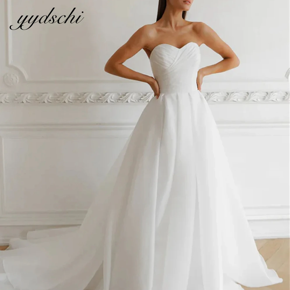 

Customized Strapless Tulle Bridal Gowns Sweetheart Sleeveless Wedding Dresses vestidos de novia свадебное платье