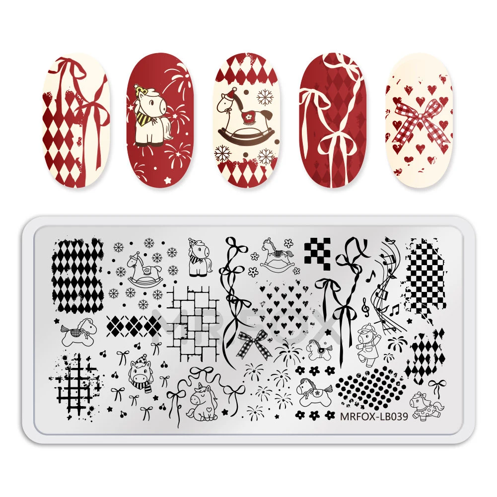 1PCS Horse Pattern Nail Stamping Plates Animals Image Template Stencils Nail Art Stamp Plate Manicure Nail Print Tools