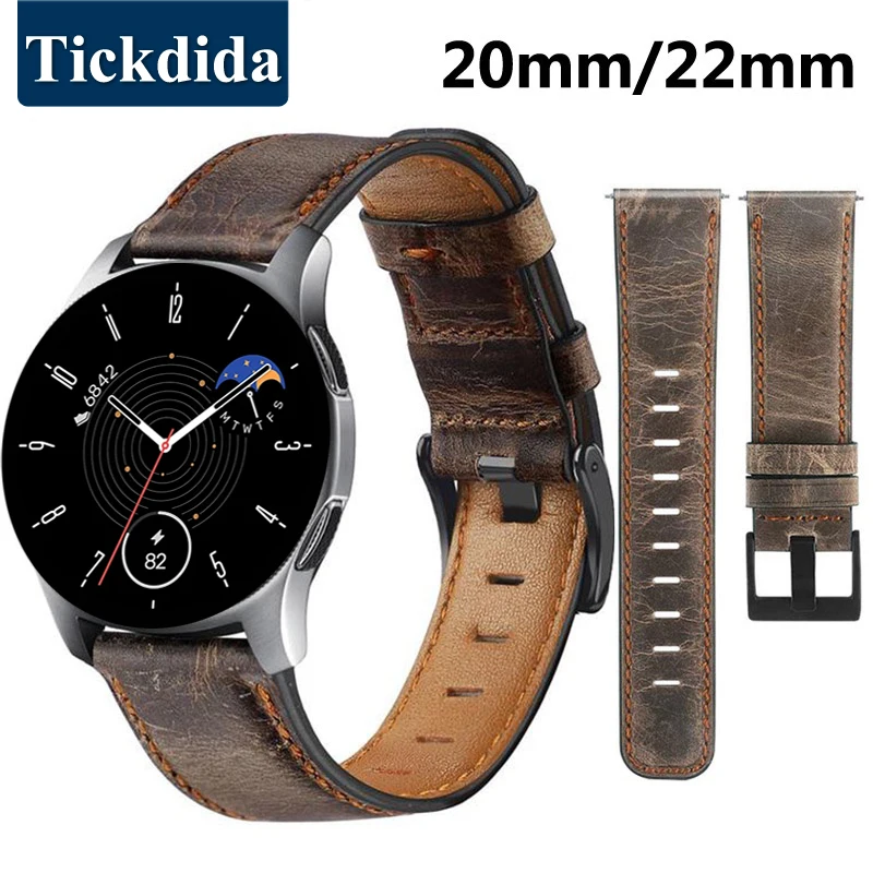 

High Quality Top Layer Cow Leather Quick Release Watch Strap 20mm 22mm Watchband for Amazfit GTR Mini GTR 4 3 Pro 2e/GTS 4 /Bip