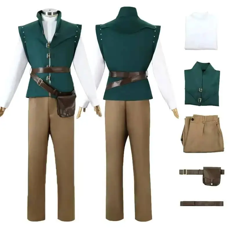 

Adults Kids Anime Movie Flynn Rider Tangled Rapunzel Cosplay Prince Stage Costume Halloween Carnival Party Outfits