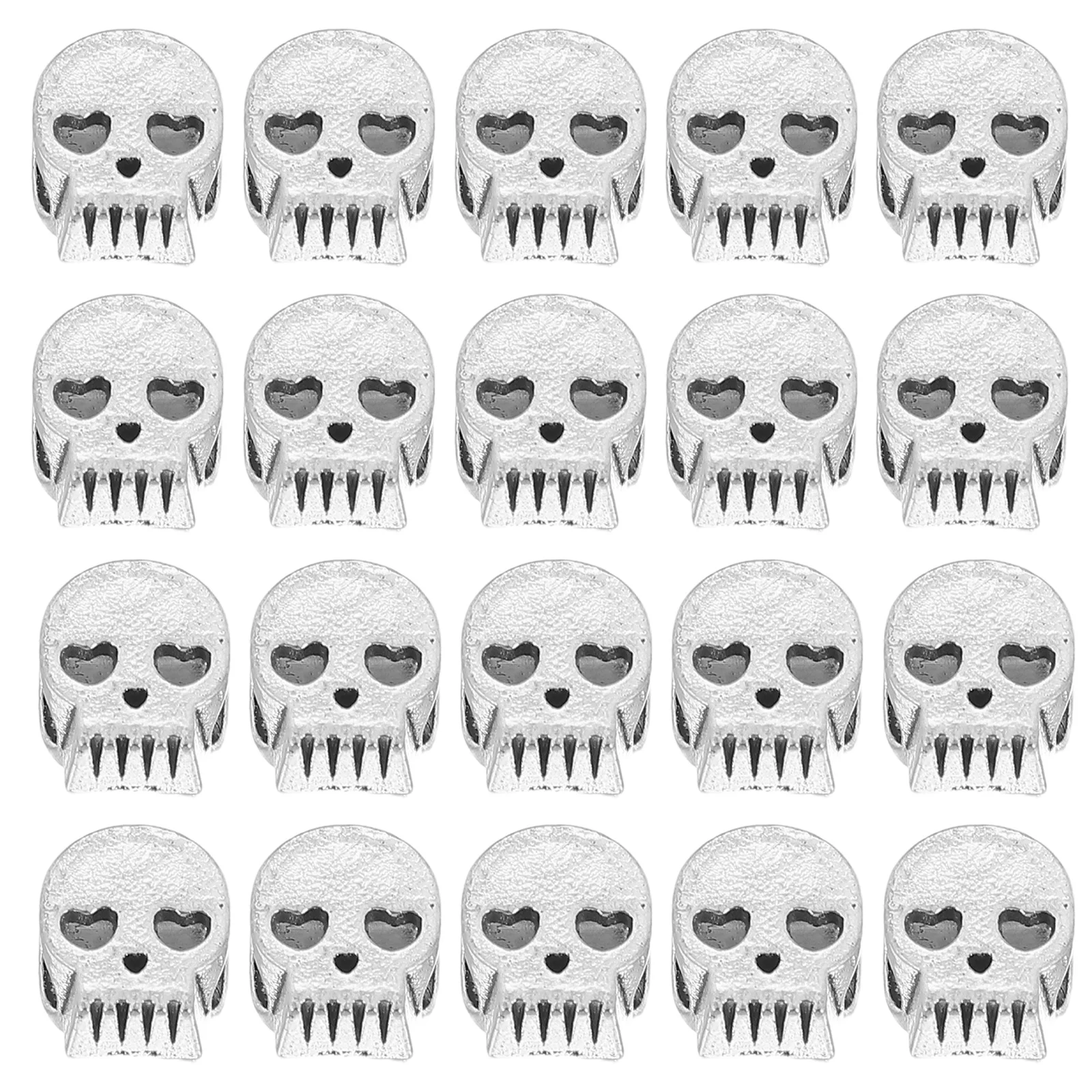 

100Pcs Halloween Skull Beads 4.5mm Finish Alloy Spacer Beads for Crafting DIY Jewelry Bracelet Necklace Keychain Decor