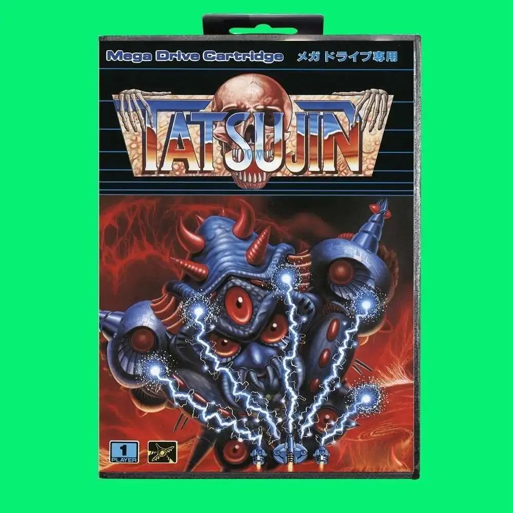 ตลับเกม Truxton 16bit การ์ดเกม MD พร้อม JP ฝาครอบขายปลีกกล่องสําหรับ Sega Mega Drive