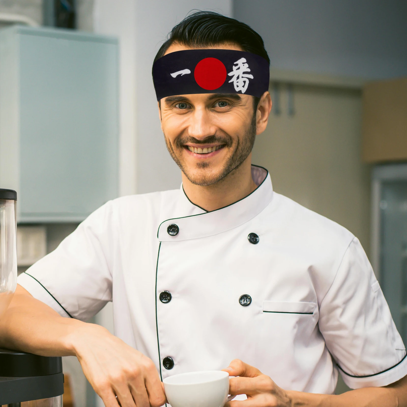 

2Pcs Japanese Sushi Headband Samurai Headwear Easy to Wear for Sports Exercise Cooking