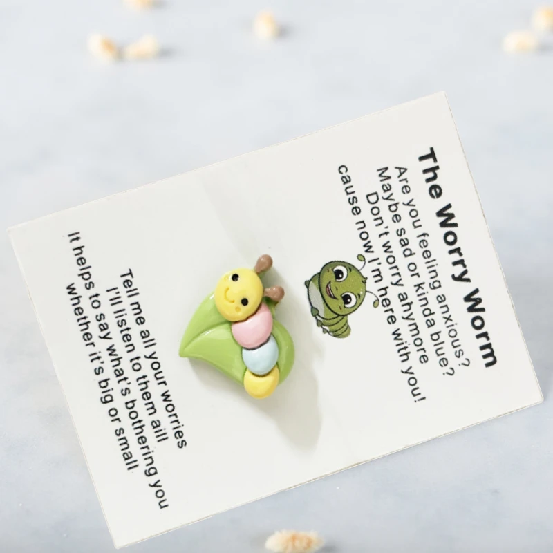 5/10/20/50/100uds gusano de preocupación con mensaje inspirador: regalo perfecto para cualquier persona, ideal para cumpleaños, Año Nuevo, acompañamiento