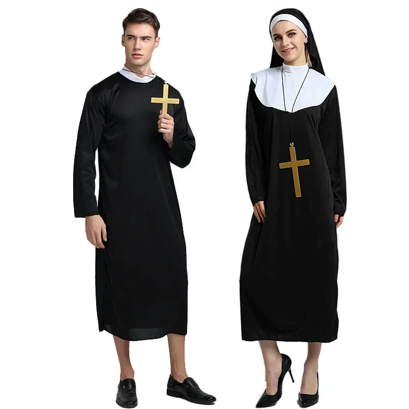 New European and American Cosplay Female Nun Robe Party Role Play Costume Drama Stage Performance Cosplay Costumes