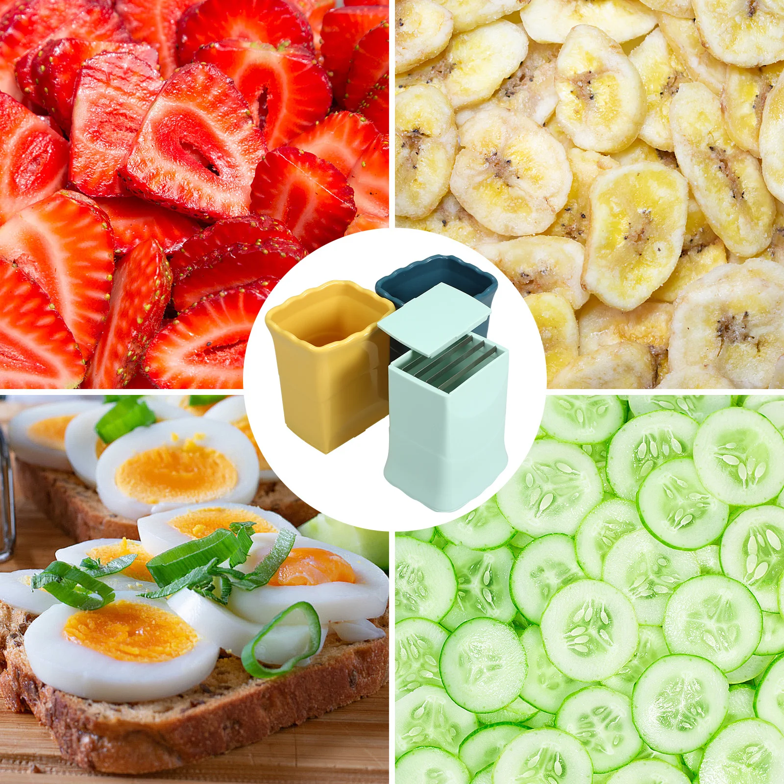 

1Set Fruit Vegetable Slicer Multifunctional Hand Press Kitchen Metal Cutter Quick Safe Easy Clean Potato Carrot Onion Egg