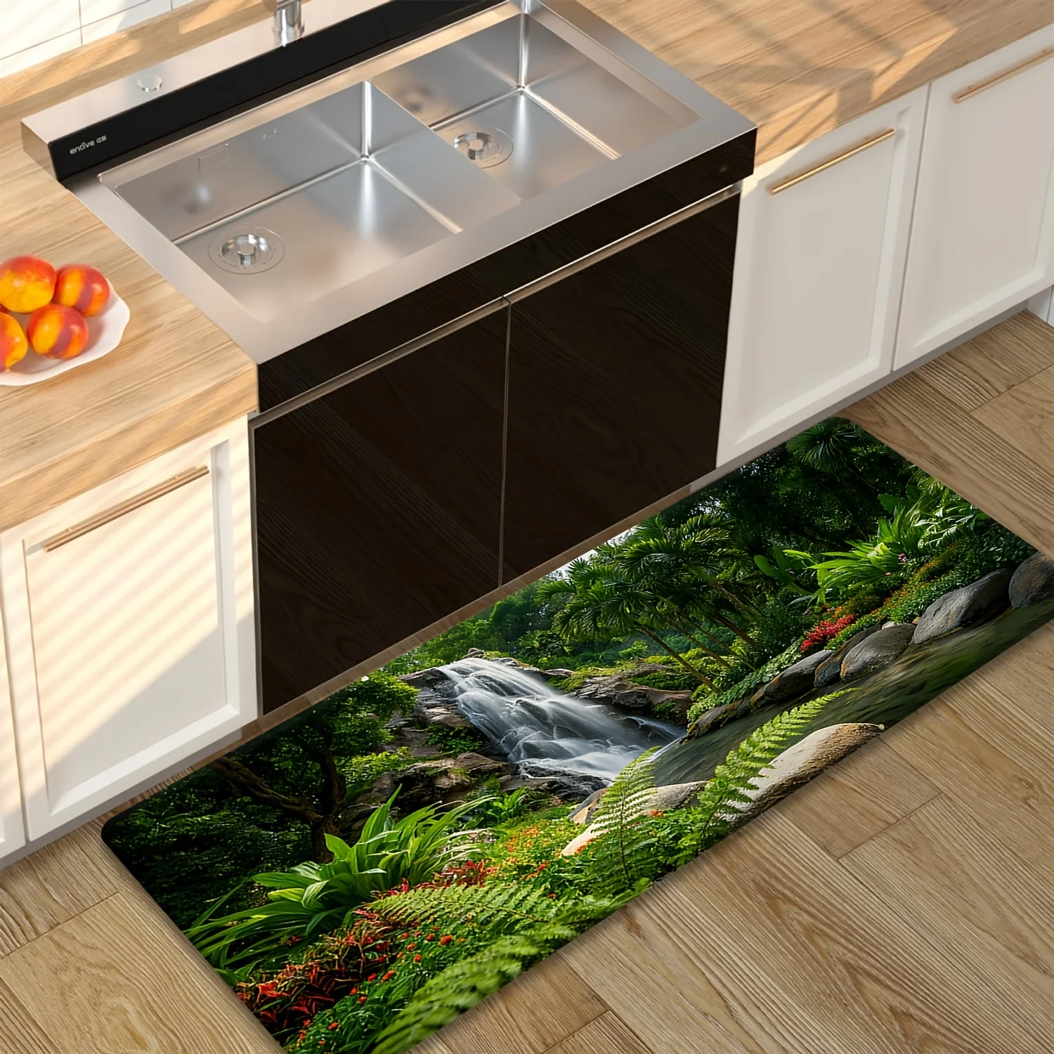 Retro Coffee Kitchen Mat Roasted Beans Runner Mat Creative Spoon Typography Espresso Signboard Hallway Floor Runner Rug