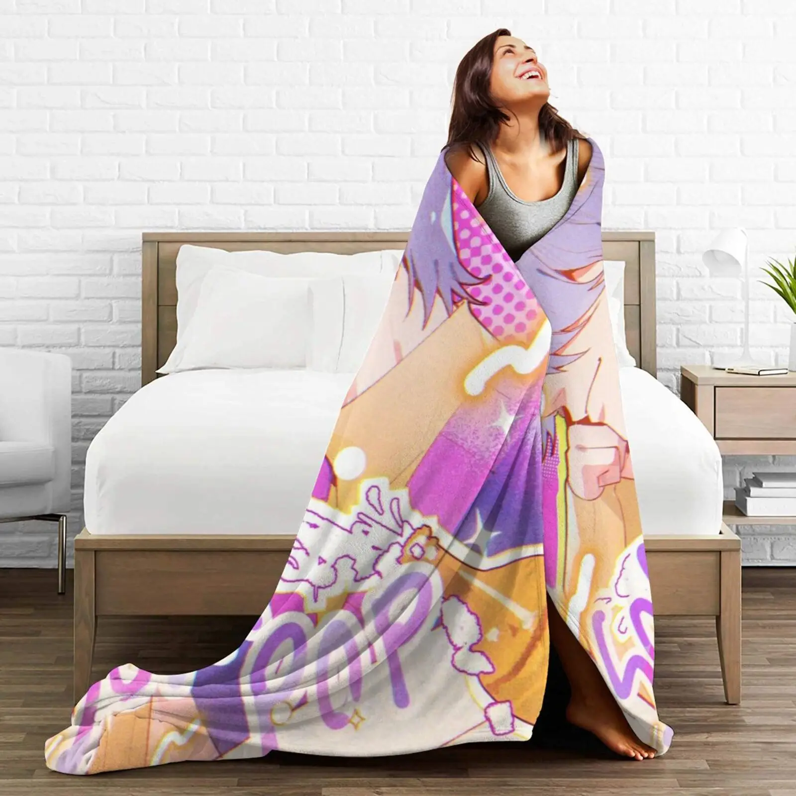 โซดาป๊อป ซาจาบอยส์ โคซี่ผ้าห่มผ้าสักหลาดนุ่มพิเศษ,ยอดนิยม KPOP Demon Hunter อะนิเมะผ้าห่มอุ่นสำหรับห้องนั่งเล่น,ตกแต่งบ้าน