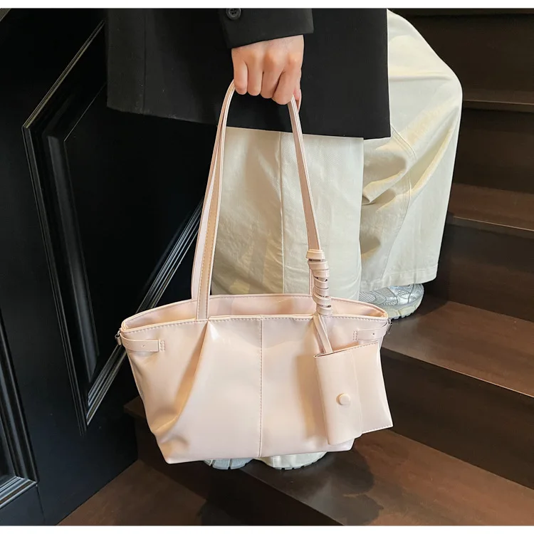 

Harajuku Pink Shoulder Bags Women 2025 New Trendy Large Capacity Tote Bag Purse Female Leather Y2k Handbag Aesthetic