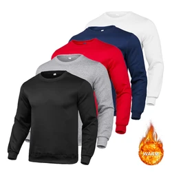 Men's and Women's Solid Color Thickened Round Neck Sweatshirts Casual Pullovers Daily Style Fashionable and Warm