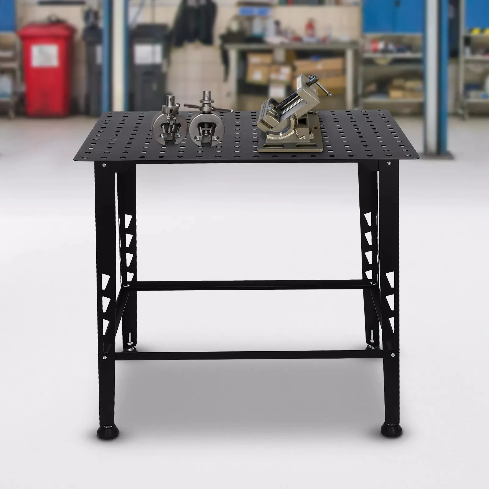 Modular aço solda mesa, bancada com Fit-up Kit, preto, 36 "x 24"