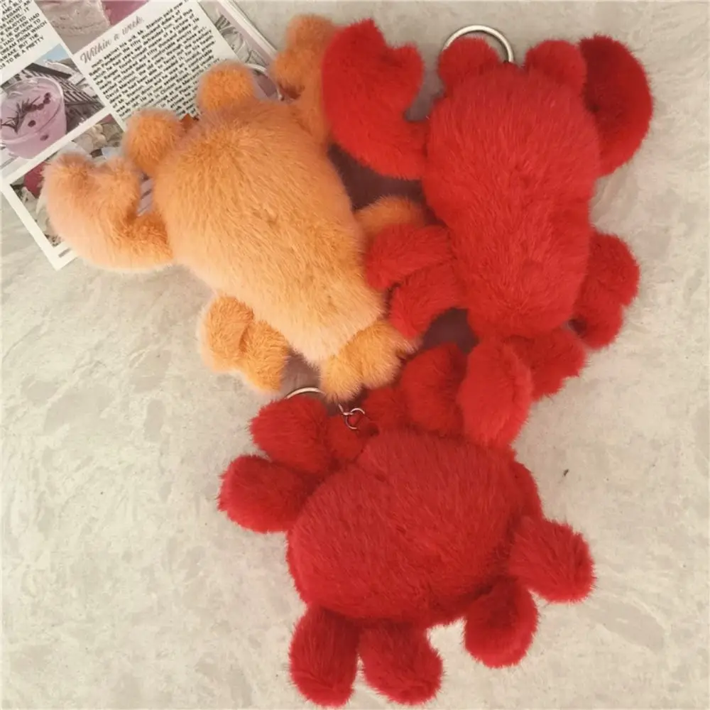 Lovely Ray Fish Marine Organisms Key Chain Crab Cartoon Plush Dolls Keychain Ornaments Stuffed Toys Funny Fish Pendant Kids