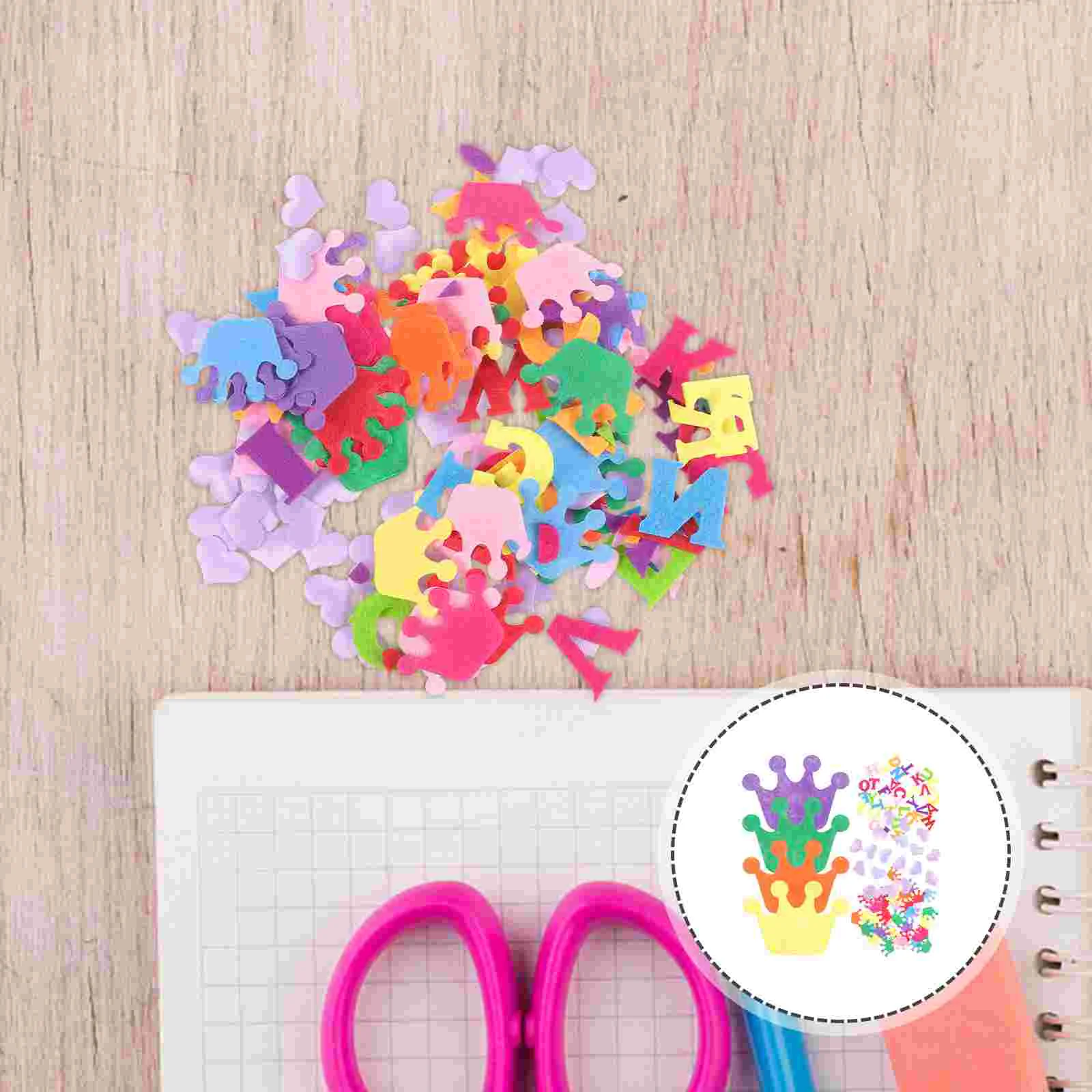 200PCS Colorful Felt Fabric Flower Embellishments for DIY Crafts Clothes Sewing Handcraft (Random Pattern)