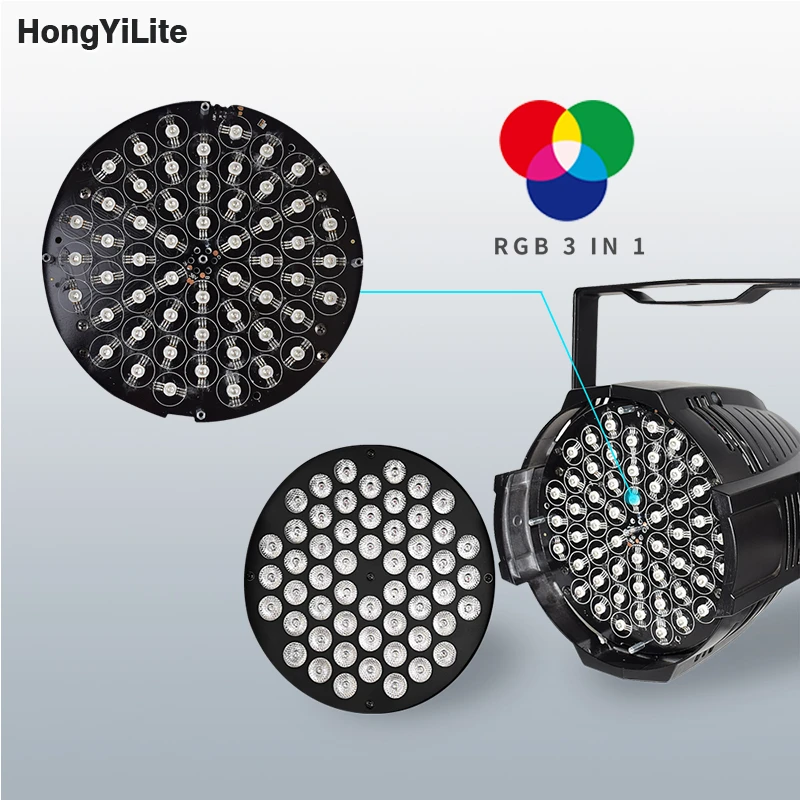 HongYiLite 54x3W RGB PAR Light Powercon In/Out Aluminum Housing 7CH DMX512 Strobe Effect Sound Active For Concert Stage Events