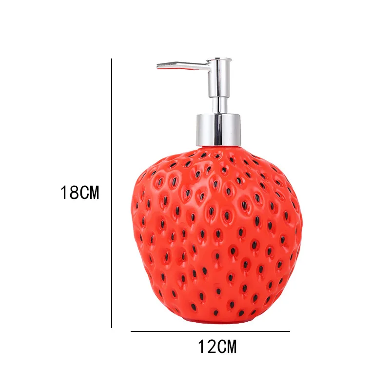 Creative Cartoon Strawberry Hand Sanitizer Bottle Hotel Bathroom Shampoo Shower Gel Dispensing Bottle Lotion Soap Dispenser Gift