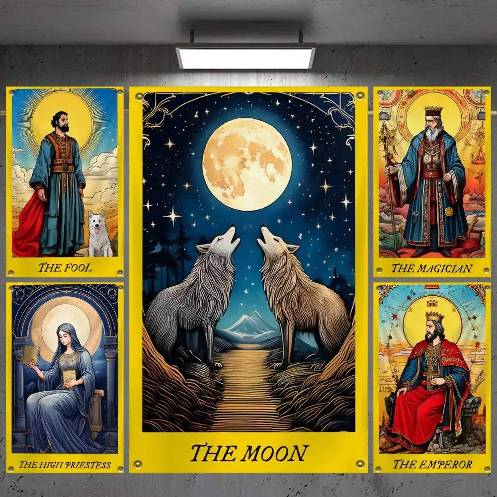 Major Arcana Tarot Flags Custom Camping Outdoor Garden Room Bedroom Decor Party Backdrops Wall Art Family Gifts