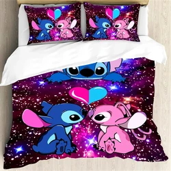 Stitch Duvet Cover 2pcs/3pcs Multi-size Quilt Cover Pillowcase Needlework Set Bedding Children's Gift Single Double Bed  Size