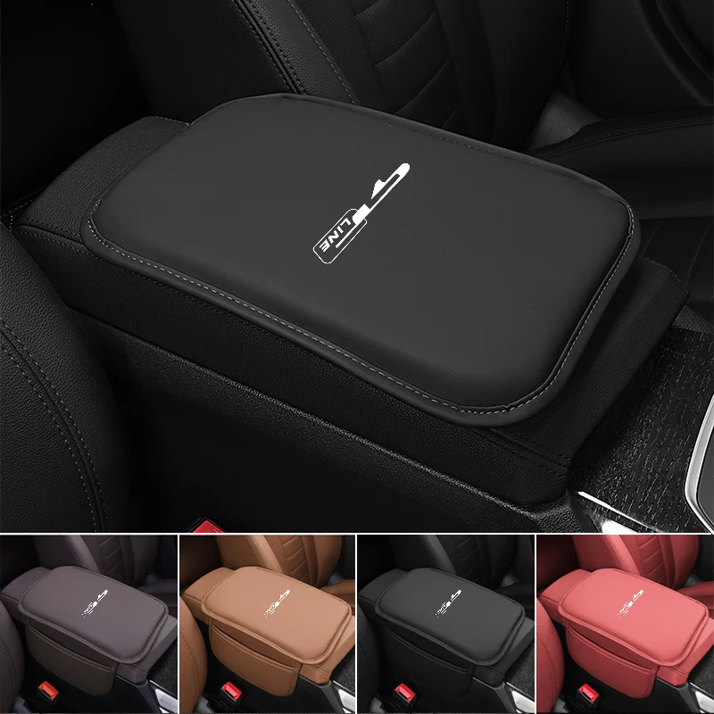 Leather Car Armrest Cushion Storage Box Cover Pad Mat For kia GT gtline xline ceed Forte RIO STINGER Seltos K3 K5 Accessories