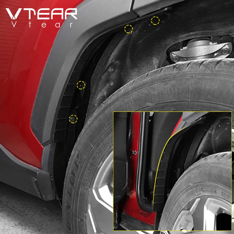 Vtear For Toyota RAV4 2019 2020 2021 2022 Accessories Car Mudguard Rear Tire Fender Exterior Protection Modification Parts