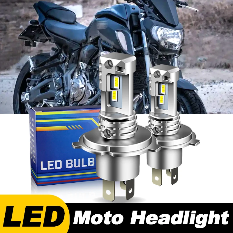 1pc/2Pcs Motorcycle Headlights For Yamaha MT07 MT03 MT09 Super Bright White 12000lm H4 9003 HS1 Headlamp Bulbs CANbus
