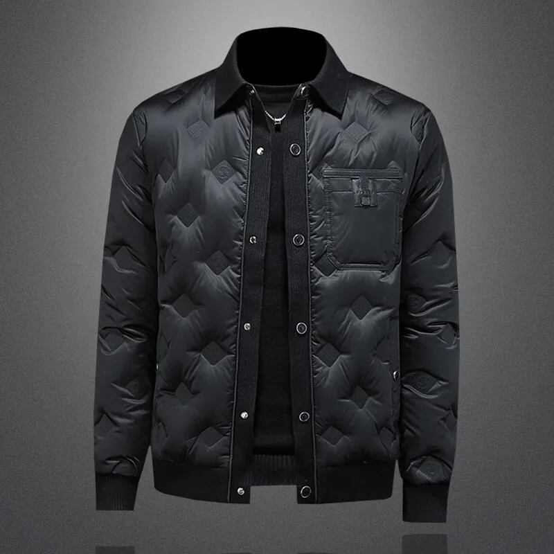 

Мужская пуховая куртка с 90% гусиным пухом, с цветочным узором, модная, городская, повседневная, с длинными рукавами, стандартного кроя