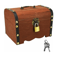 Hot-Selling Wooden Piggy Bank - Safe Money Box with Lock, Handcrafted Carving, Legendary Treasure Chest Style
