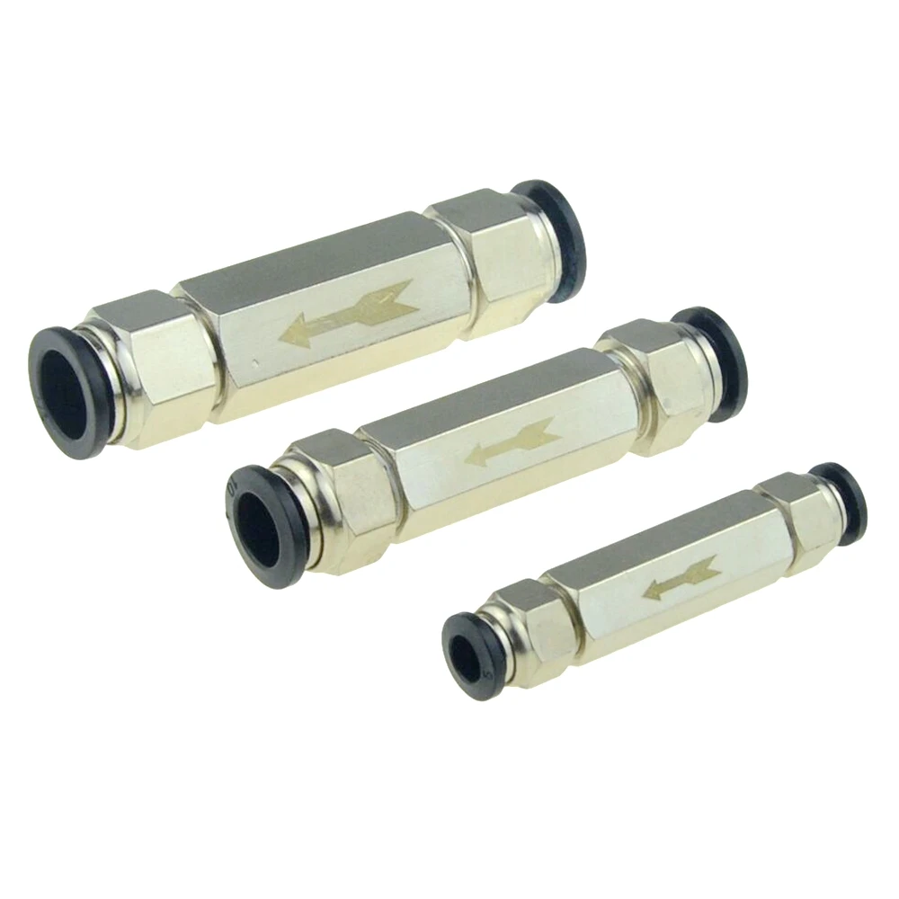 Pneumatic Check Valve Connector 6mm 8mm 10mm 1/4 Hose Tube Air Gas One Way Valve Brass Valve Air Compressor Pipe Fitting Adapter