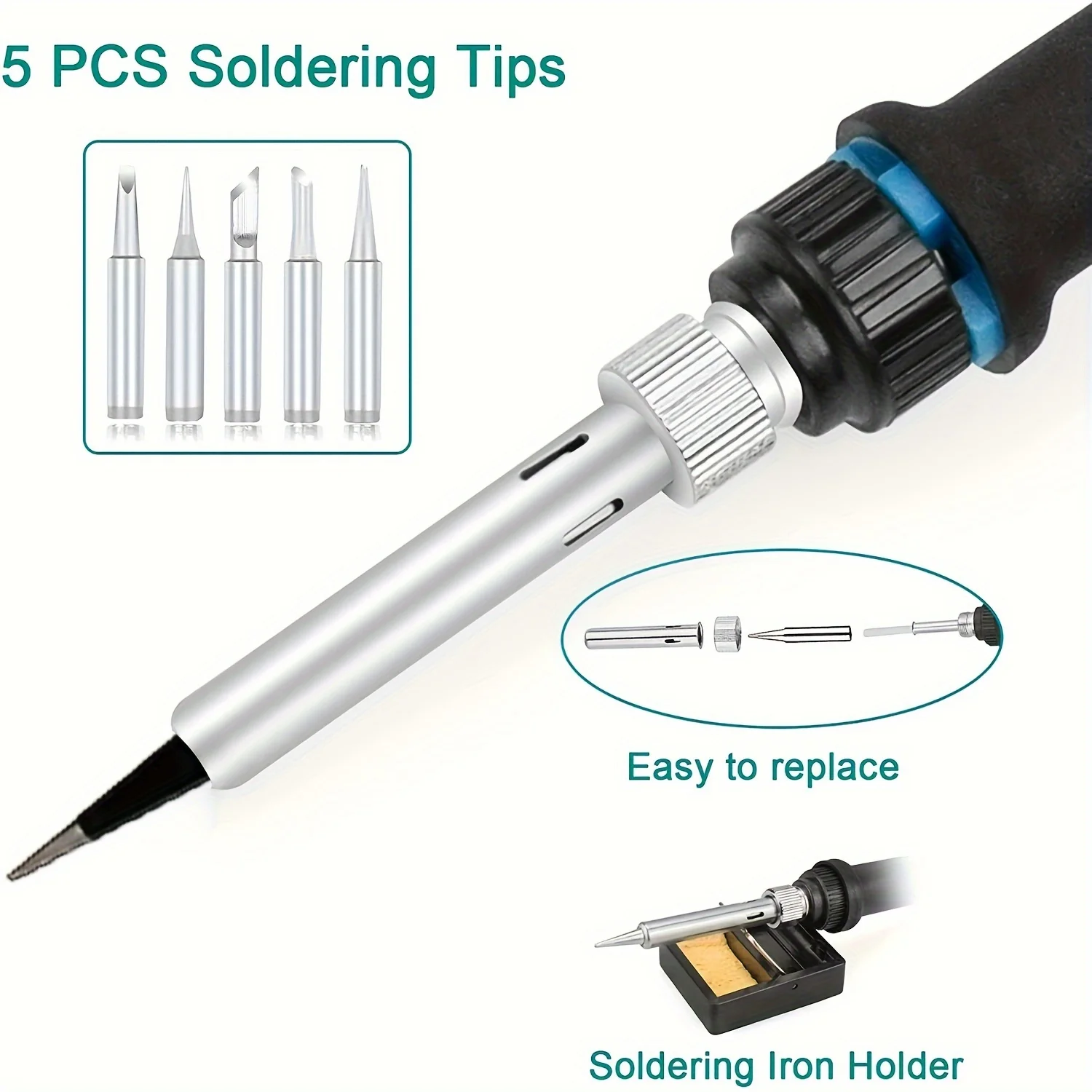 BalenYar Adjustable Digital Display 80W Electronic Soldering Iron Electric Welding Solder Rework Heat Pencil Repair Tool