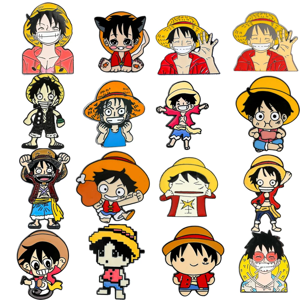 16 Pcs Fantastical Maritime Adventure Anime Brooch Zoro Luffy Enamel Pins Badge Clothes Jewelry Accessories Gift for Friend