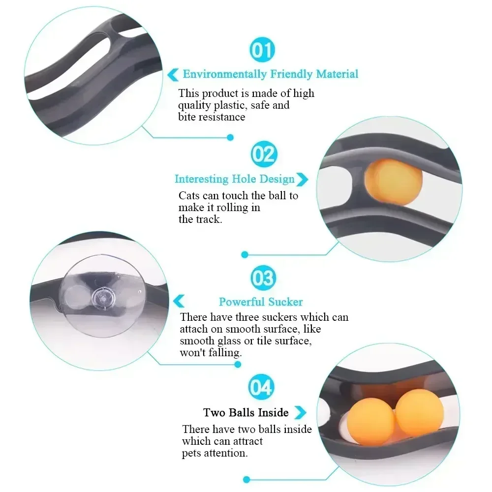 بينغ بونغ الكرة الجديدة إغاظة القط ألعاب تعليمية الحيوانات الأليفة التفاعلية القط لعبة المسار نافذة شفط كأس لعبة الكرة القط خدش البلاستيك