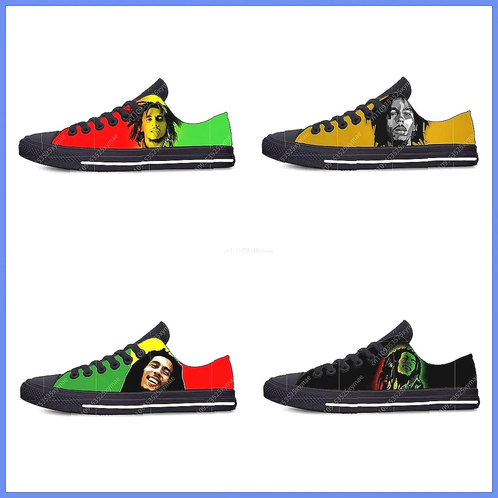 

Bob Marley Reggae 3D Print Sneakers, Rasta Music Fashion Breathable Low Top Shoes for Men & Women
