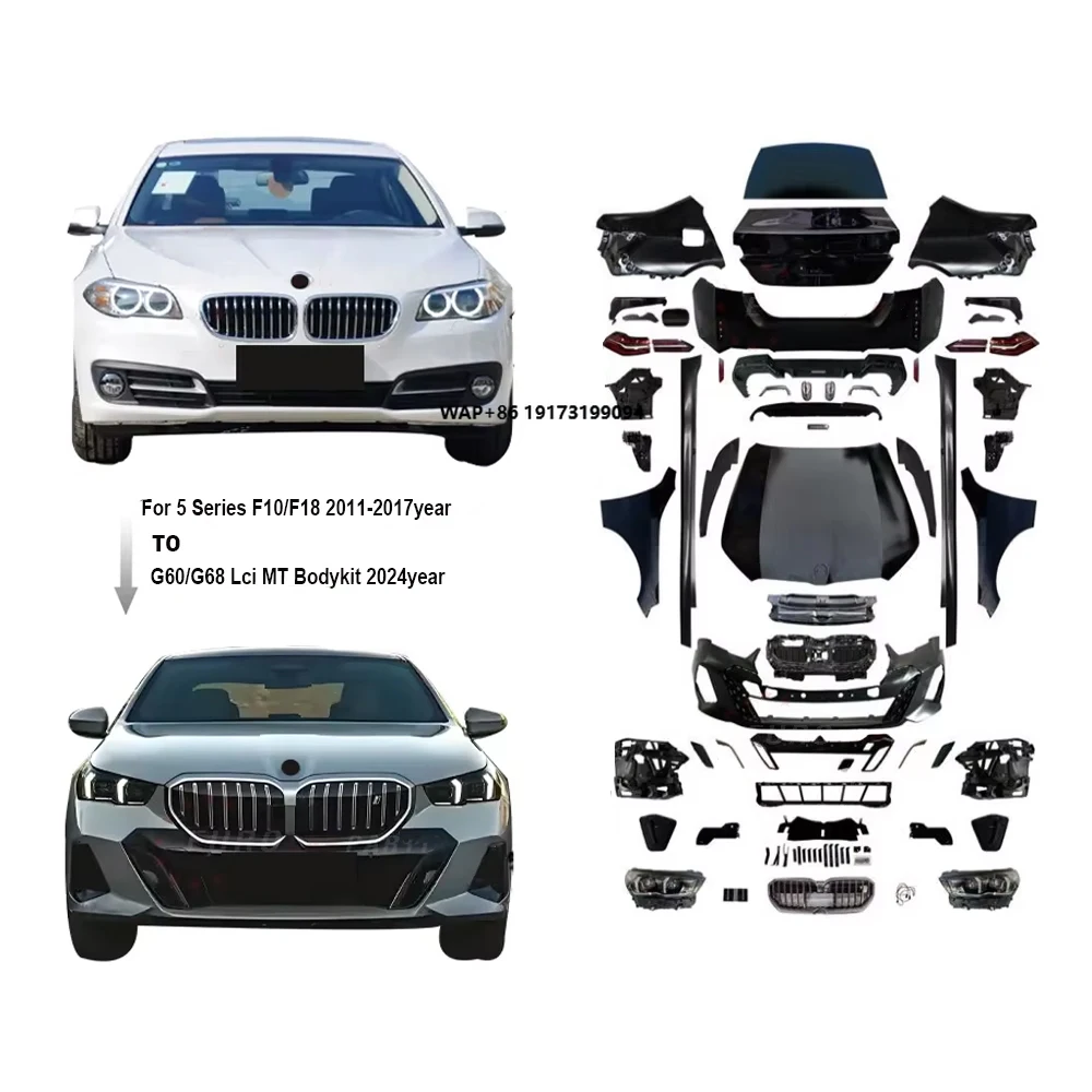 Versão de corte f10 f18 2011-2017 a 2024 g60 g68 lci mt kit de corpo esportivo para 5 séries f10/f18 atualização para g60/g68 lci mtech bodykit
