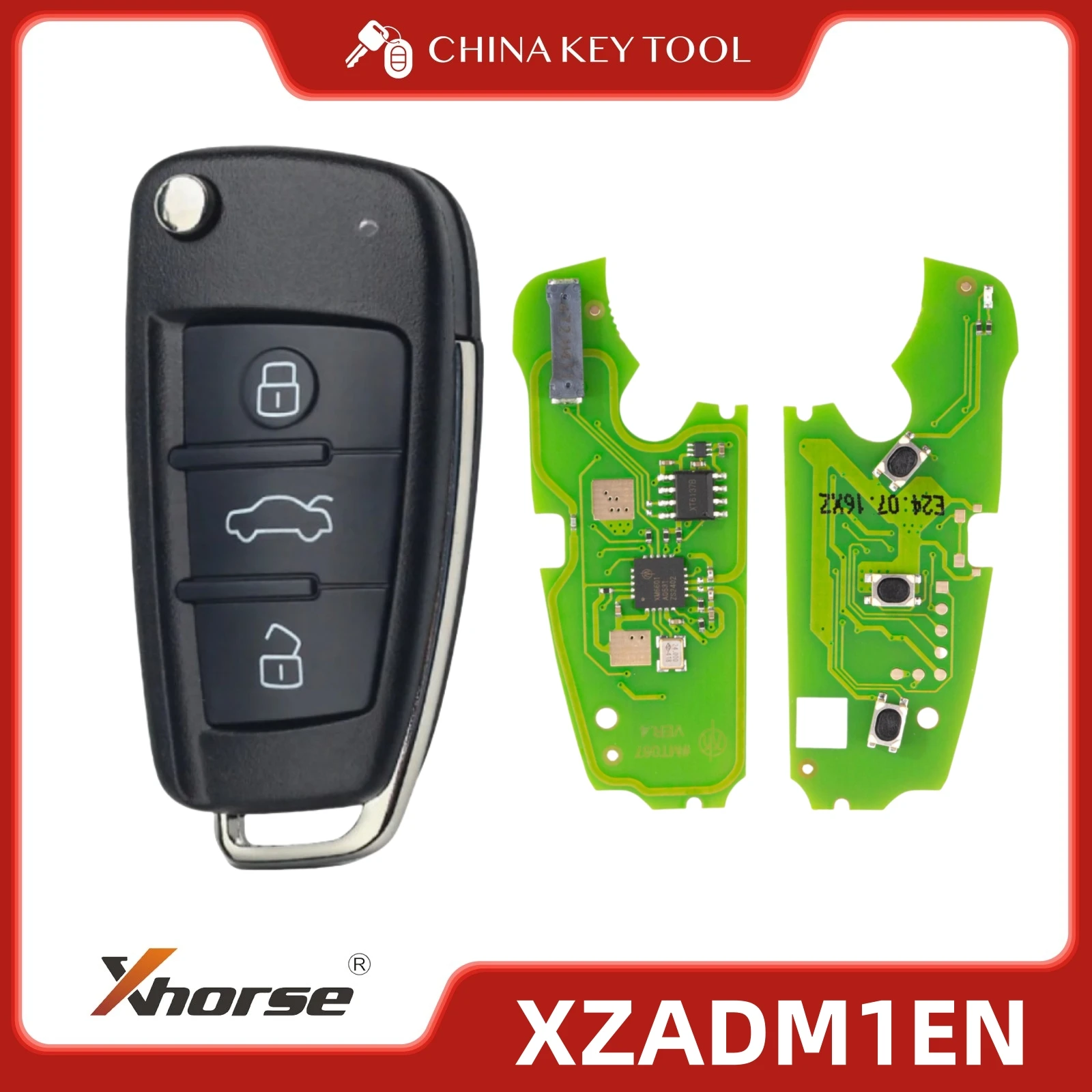 

1PCS Xhorse XZADM1EN MQB48 Special PCB Board 3 Buttons Exclusively for Audi Model With Key Shell