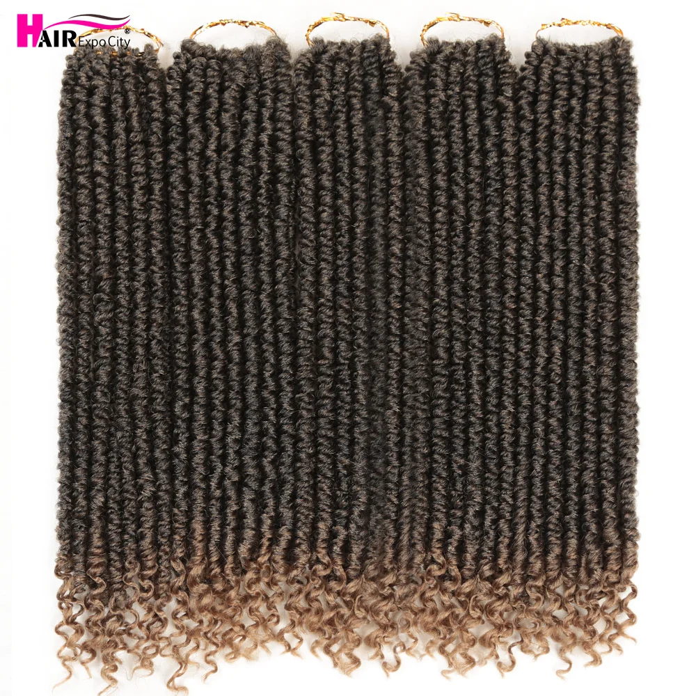 จัมโบ้ Twist ผม16นิ้ว Pre Twisted Passion Twist Crochet Hair Pre-Looped เกลียวถักไหมพรมโครเชท์ Bohemian Water Wave Braiding สังเคราะห์