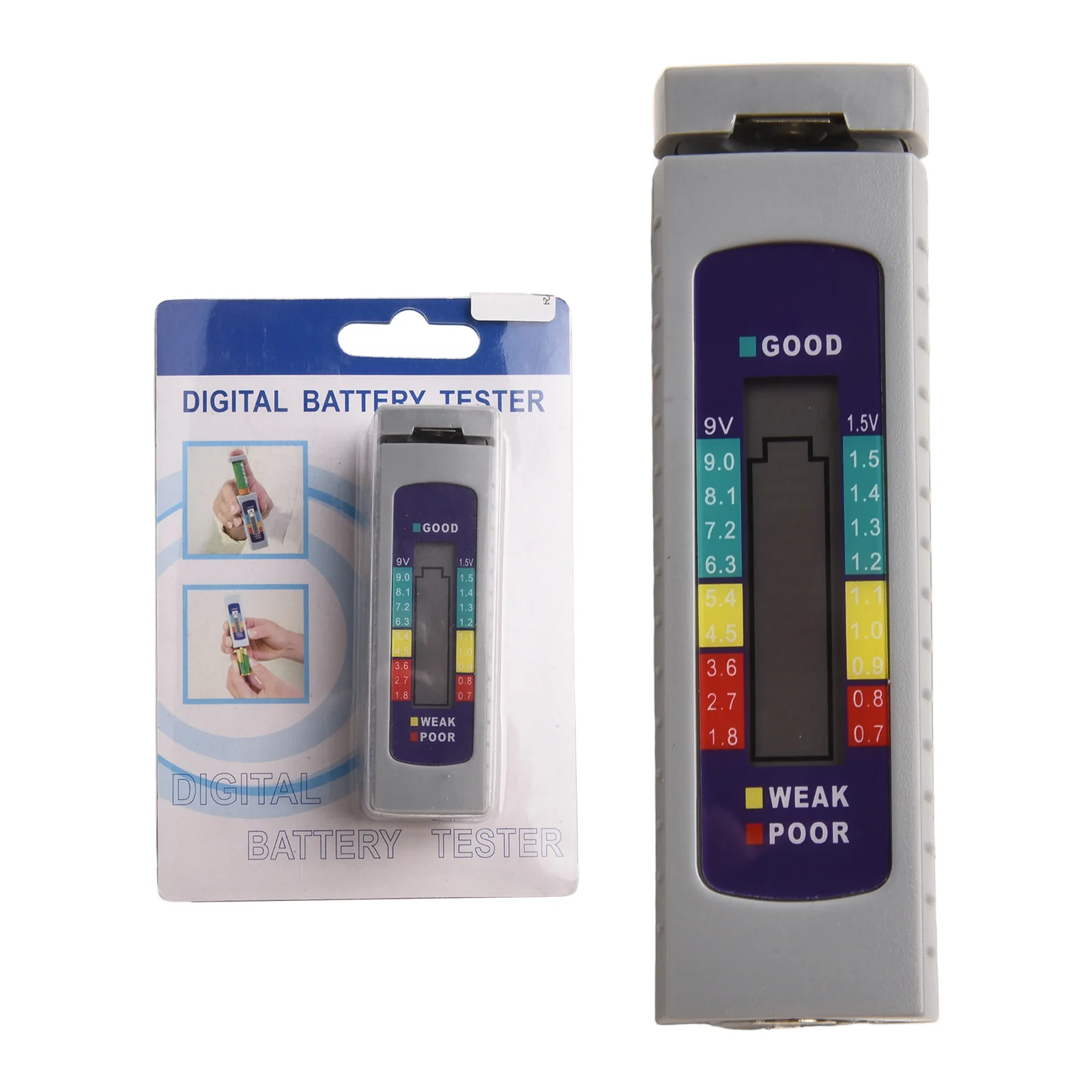 Grey Battery Load Tester Household Battery Diagnostic Device Handheld Tool Diagnostic Tool Household Battery Management