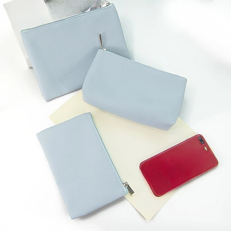 Portable portable cosmetic bag wholesale lipstick air cushion liner bag leather zipper storage bag