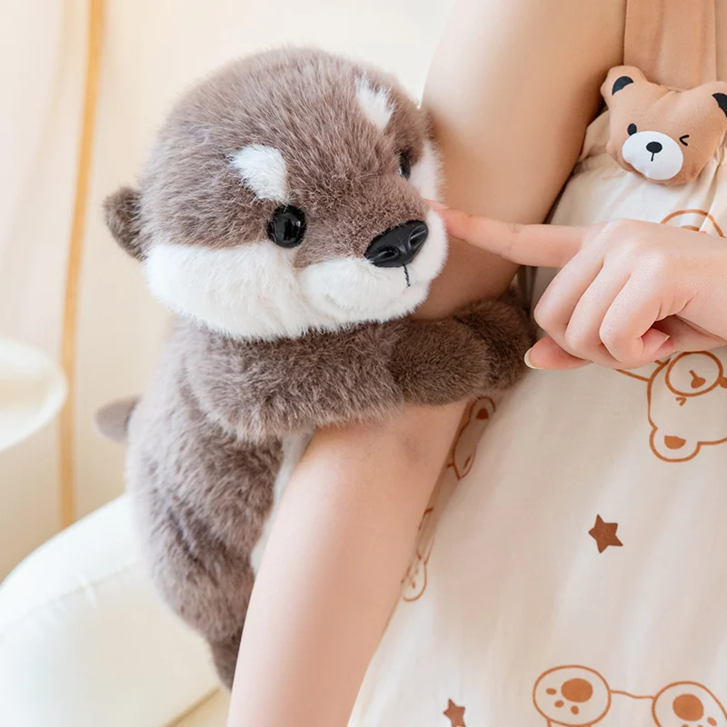 25/35cm Simulation Cute Otter Plush Doll Pillow Standing Curtain Button Magnetic Suction Otter Plush Toy Home Decor Gift For Kid