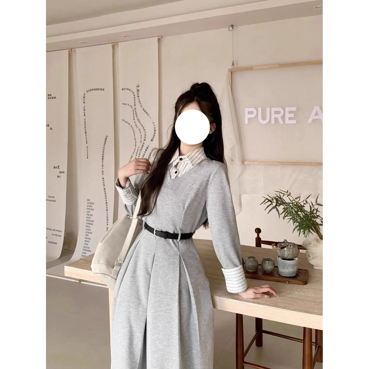 فساتين نسائية بأكمام طويلة فستان Quinceanera أخضر ربيعي كوبرو عاجي رقبة مربعة متدرج الحد الأدنى Ditsy حلو بسيط