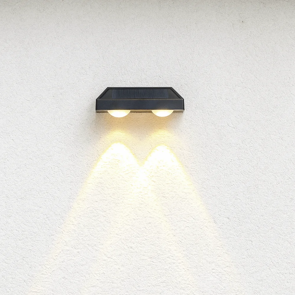 

2LED Waterproof Solar Wall Lamps White Light Warm Light Yard Atmosphere Wall Lights 3LED Outdoor Rainproof Solar Wall Lights