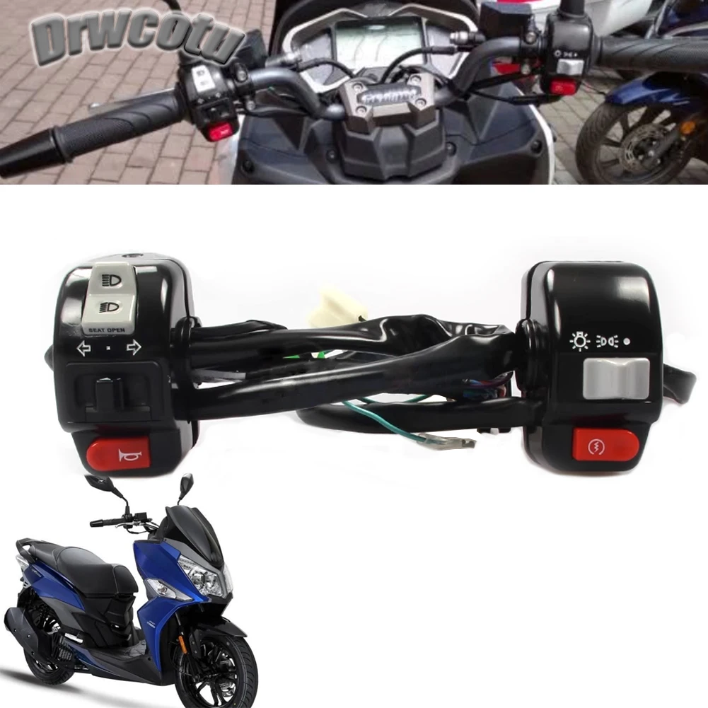 Obrotowy uchwyt motocyklowy lewy i prawy przycisk przełącznika uchwyt hamulca sprzęgła do Sym Jet 14 125 / 50 XS175T-2 Cruisym 150 180