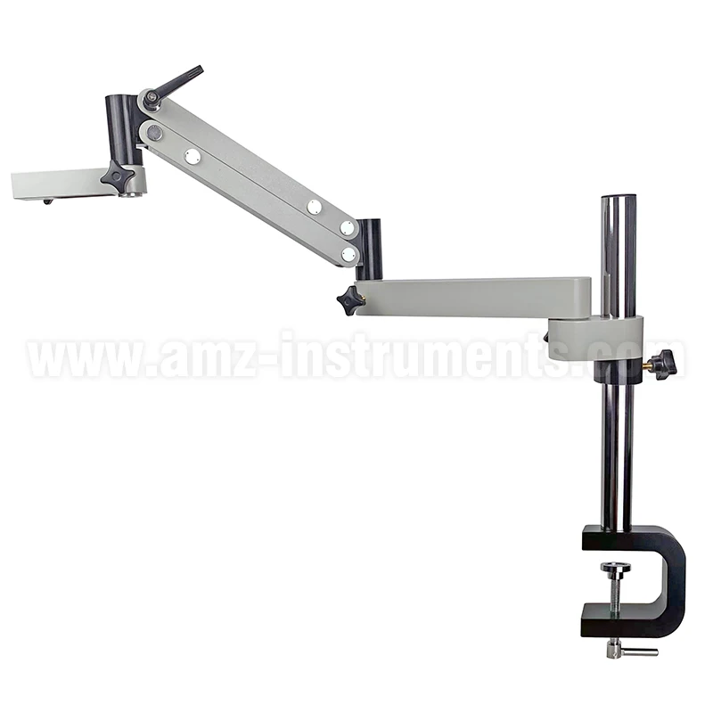 Adjustable T-P14 Articulating Arm Stand with C-Clamp and 76mm Focus Mount for Stereo Microscopes Body