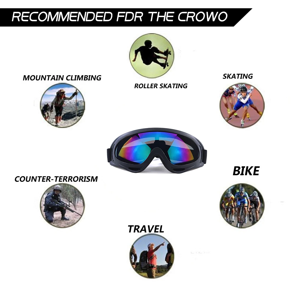 Motorcycle 8 Colors Glasses Anti Glare Bike Motocross Sunglasses Sports Ski Goggles Windproof Dustproof UV Protective Gears