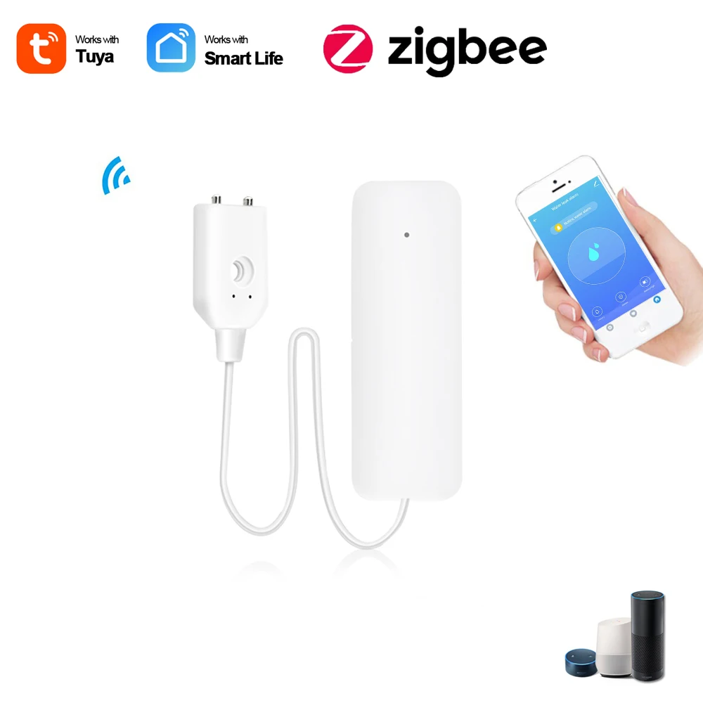 Tuya ZigBee Intelligent Living Water Sensor Leak Detection Alarm And Tuya ZigBee Hub Support Mobile APP Real Time Online Push