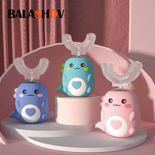 Children U-shaped Electric Toothbrush 360 Degrees Smart Cartoon Kids