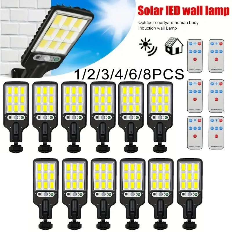 108 COB LED Superbright Solar Light Outdoor PIR Motion Sensor 3 Modes Waterproof Garden Yard Patio Garage Wall Light Street Lamp