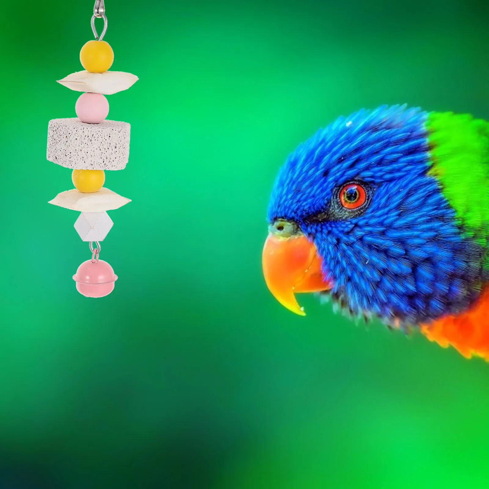 

Play Parrot Teeth Grinding String Parakeet Chewing Hanging Pink Cage Supplies