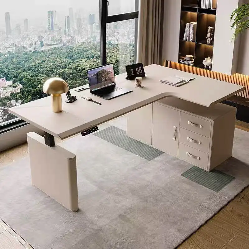Corner Electric Lift Table Saddle Belt Locker Desk Workbench Computer Desk