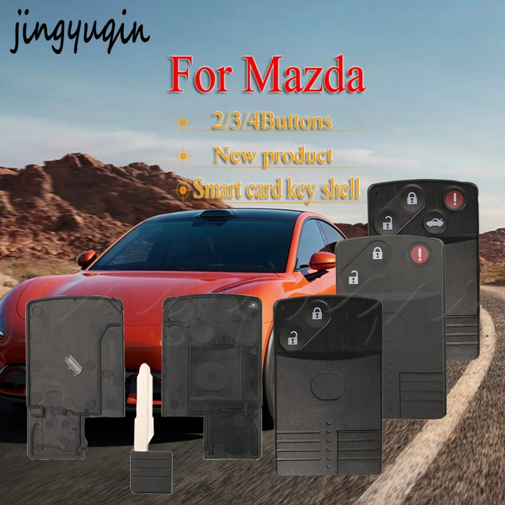 

Jingyuqin 2/3/4 кнопки для Mazda 5 68 CX-7 CX-9 M8 2007---2013 04-11 RX-8 Сменный смарт-карта, удаленный автомобильный ключ, чехол-брелок